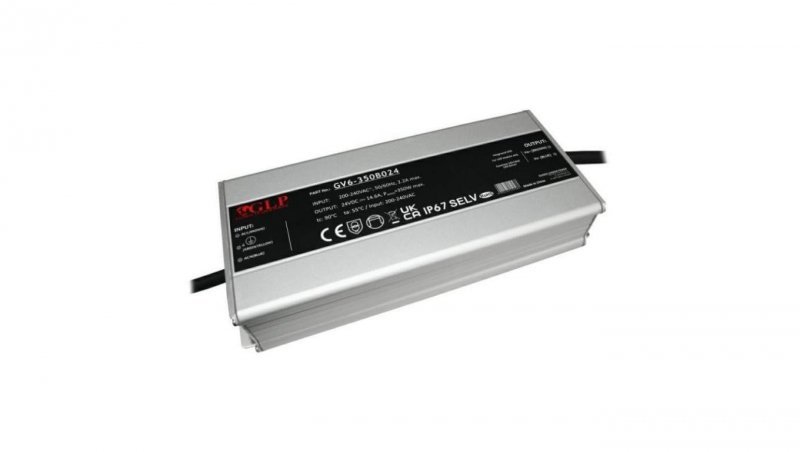 Zasilacz LED GV6-350B024 350W 24V 14,6A GLP IP67 z filtrem PFC