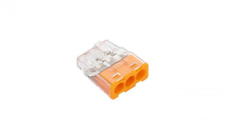 Złączka samozaciskowa bezgwintowa MINI do drutów (0,2… 2,5 mm²), 3 tory, PC213S transparentnya 89241000 /100 szt./