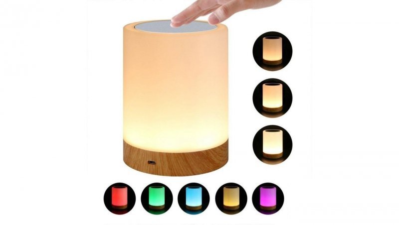 Bezprzewodowa Lampka Nocna Kolorowa RGB Sterowana Dotykiem