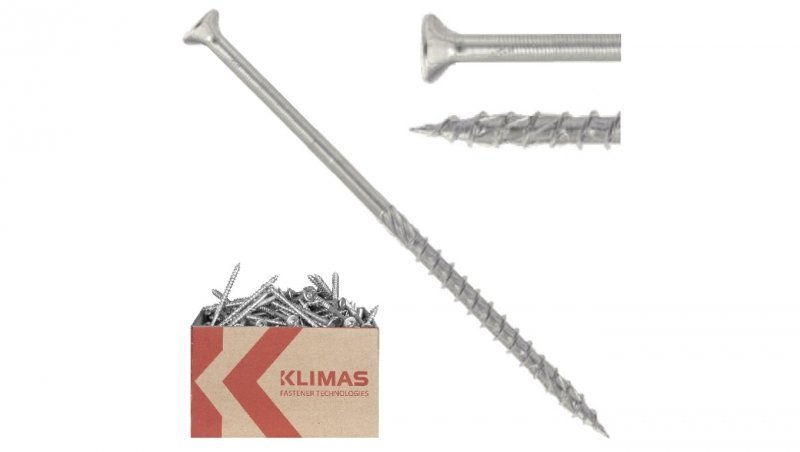 Wkręty ciesielskie z łbem stożkowym i gniazdem w białym ocynku TORX 5,0x120 MASTER 200szt.