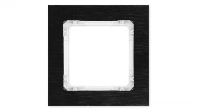 DECO Ramka uniwersalna pojedyncza - aluminium szczotkowane (ramka: czarna spód: biały), czarny 12-0-DRA-1
