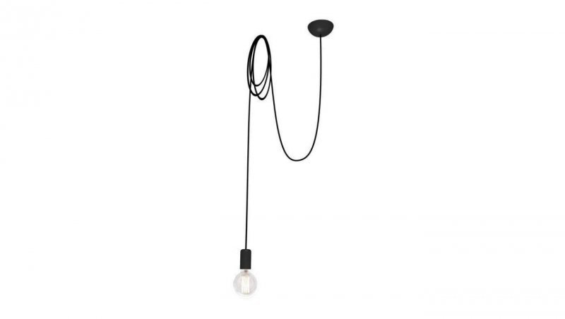 Nowodvorski lampa wisząca SPIDER E27 x 1 Przewód w oplocie Stal lakierowana Czarny ~220-230 V MAX: 1x60W