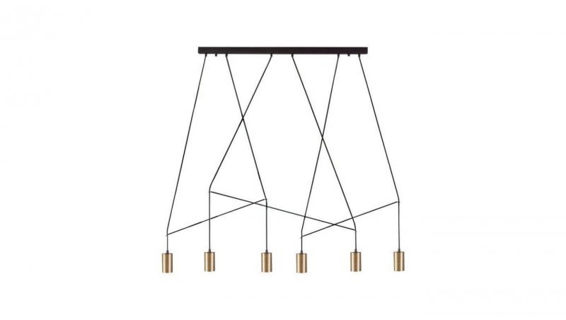 Nowodvorski lampa wisząca IMBRIA GU10 x 6 Lity mosiądz Przewód w oplocie Mosiądz 220-230 V MAX: 10W only LED