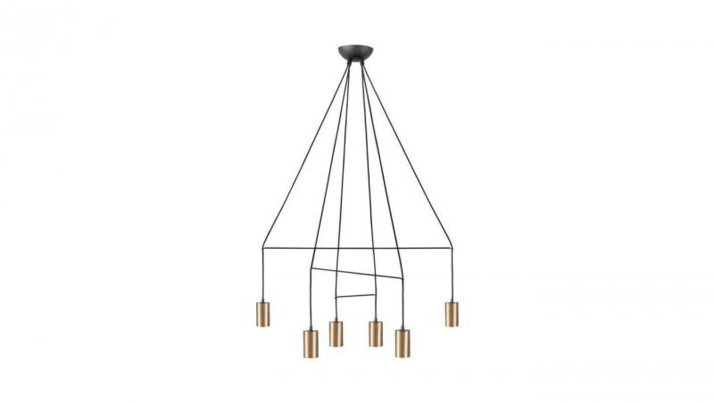 Nowodvorski lampa wisząca IMBRIA GU10 x 6 Lity mosiądz Przewód w oplocie Mosiądz 220-230 V MAX: 10W only LED