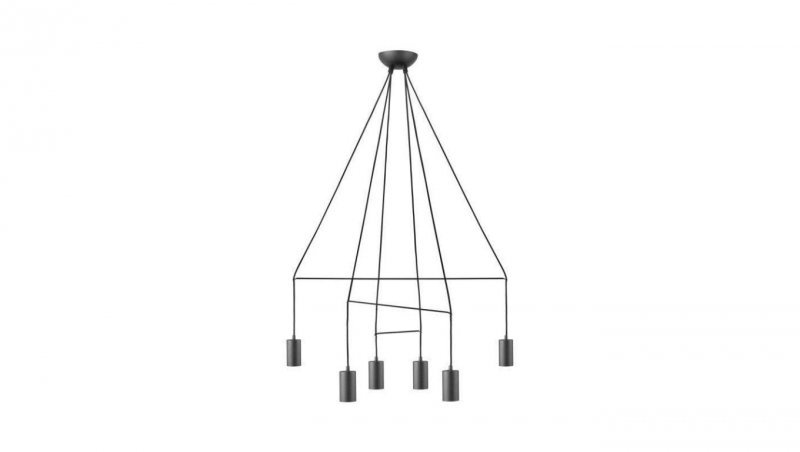 Nowodvorski lampa wisząca IMBRIA GU10 x 6 Stal lakierowana Przewód w oplocie Czarny ~220-230 V MAX: 35W