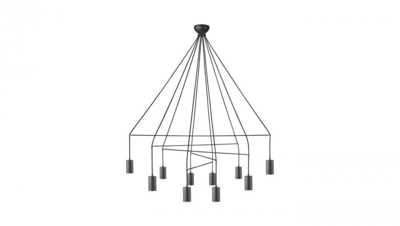 Nowodvorski lampa wisząca IMBRIA GU10 x 10 Stal lakierowana Przewód w oplocie Czarny ~220-230 V MAX: 35W