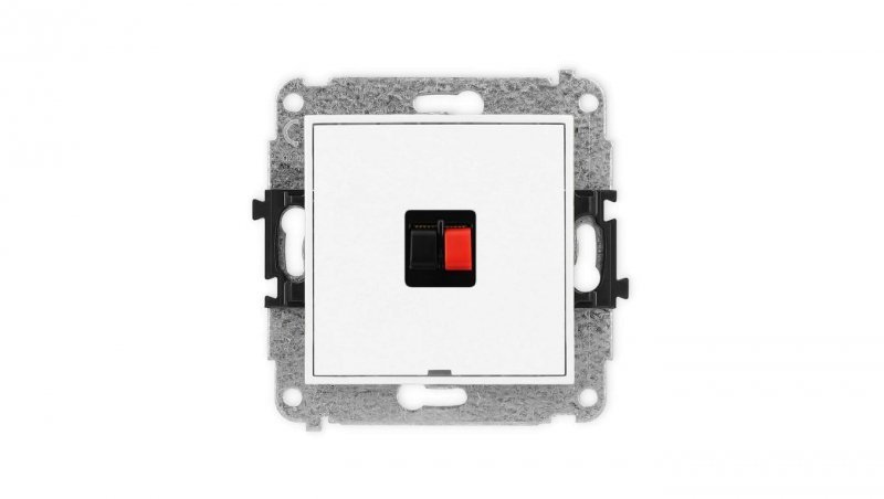 ICON Mechanizm gniazda głośnikowego pojedynczego, bez pola opisowego biały mat 25IGGBO-1