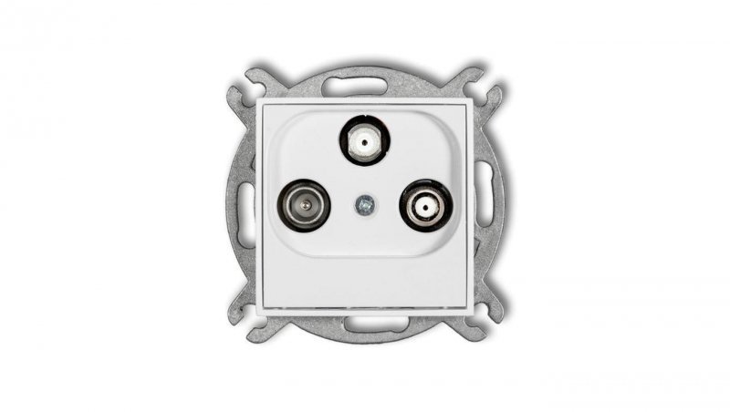 ICON Mechanizm gniazda abonenckiego 2 wyjścia SAT + TV biały mat 25IGSN