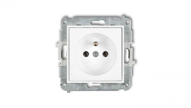 ICON Mechanizm gniazda pojedynczego z uziemieniem 2P+Z (bez przesłon torów prądowych) biały IGP-1z