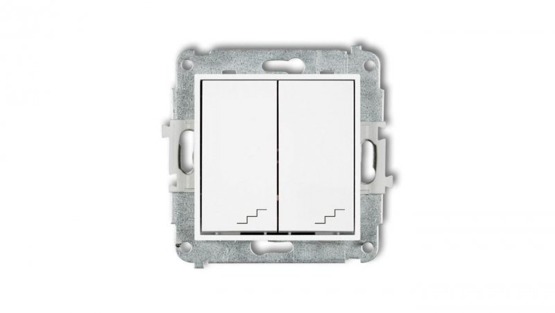ICON Mechanizm łącznika podwójnego schodowego biały IWP-33