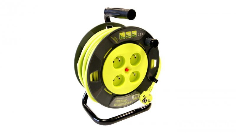 Przedłużacz bębnowy 25m 3x1,5mm OWY H05VV-F termik, lemon / 24444