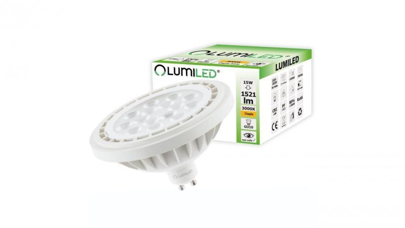 Żarówka LED GU10 ES111 15W = 100W 1521lm 3000K Ciepła 38 LUMILED
