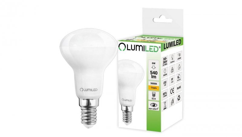 Żarówka LED E14 R50 6W = 50W 540lm 3000K Ciepła 120 LUMILED