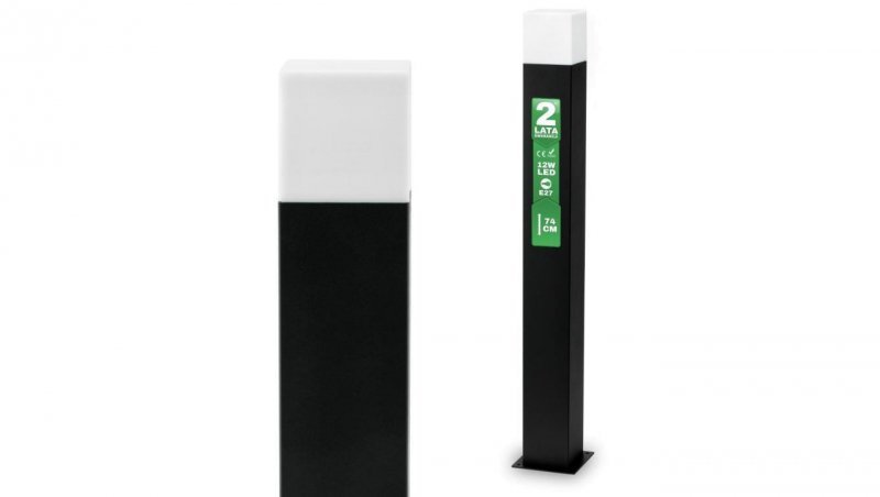 Słupek Ogrodowy Zewnętrzny E27 74cm Czarna GALAX LUMILED