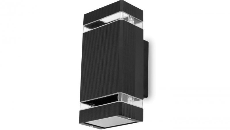 Lampa Ogrodowa Kinkiet Elewacyjny góra dół GU10 Czarny HEDERA LUMILED