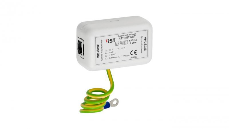 Ogranicznik przepięć RST NET GDT do ochrony CCTV i sieci Ethernet 303090