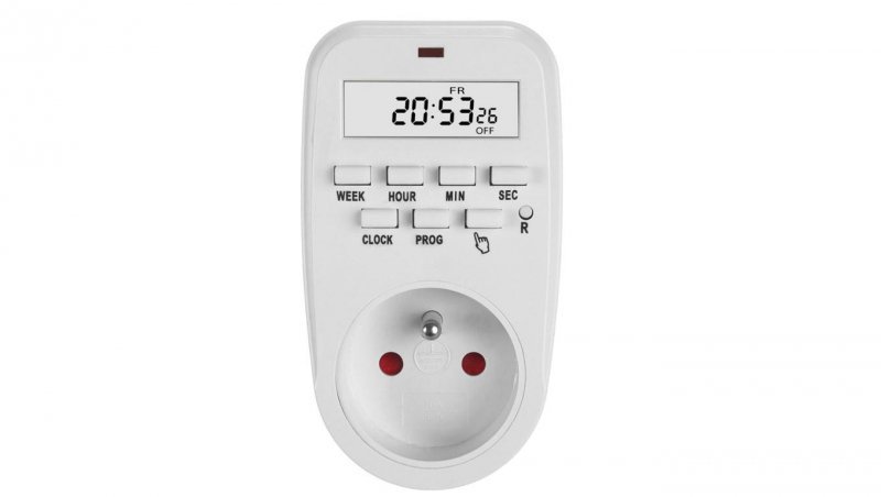 Włącznik czasowy - timer cyfrowy GreenBlue, max. obciążenie 16A, IP20, GB362 E