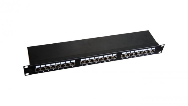 Patch panel 1U/19 cali STP ekranowany 24 porty kat. 6 złącza LSA półka montażowa Q-LANTEC - Q-LANTEC