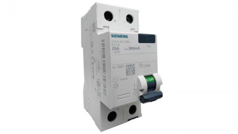 SIEMENS Wyłącznik różnicowoprądowy 25A 2P 300mA Typ AC VDE RCD 5749