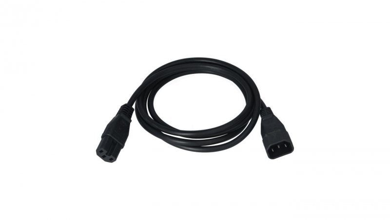 Przedłużacz serwerowy kabel zasilający (230V 10A) do komputerów, serwerów i zasilaczy UPS złącza IEC320 (C14) - IEC320 (C15) cza