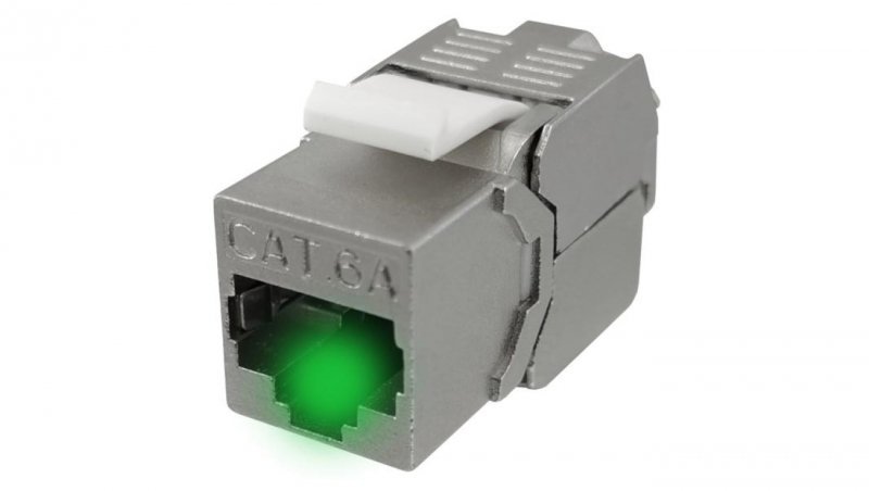 Moduł keystone z wbudowaną identyfikacją LED RJ45 STP kat.6A ekranowany beznarzędziowy WireArte