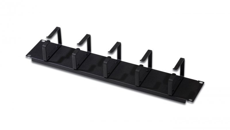 Organizator kablowy 19 2U, 5x uchwyty stalowe, 85x60mm, czarny DN-19 ORG-2U-SW