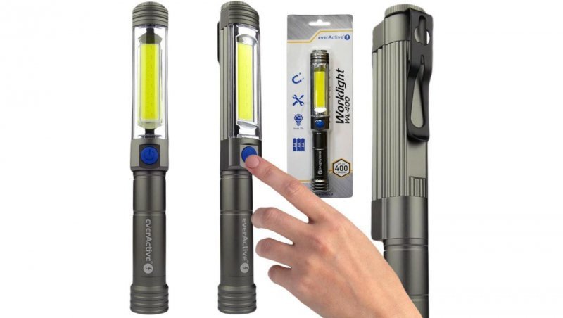 Latarka warsztatowa inspekcyjna COB LED everActive WL-400 5W 400 lumenów IP54 z magnesem