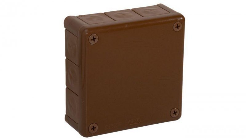 Puszka natynkowa pusta 12 wlotów VIPLAST VP-51 BRĄZOWA IP55 118x118x46mm 051-02