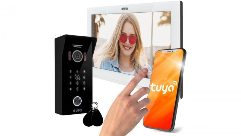 Wideodomofon EURA VDP-99C5 biały, WiFi, RFID, TUYA