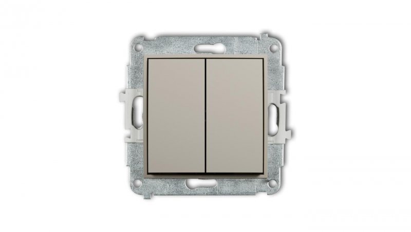 MINI Mechanizm łącznika zwiernego, świecznikowego (dwa klawisze bez piktogramów, wspólne zasilanie) taupe 60MWP-44.1