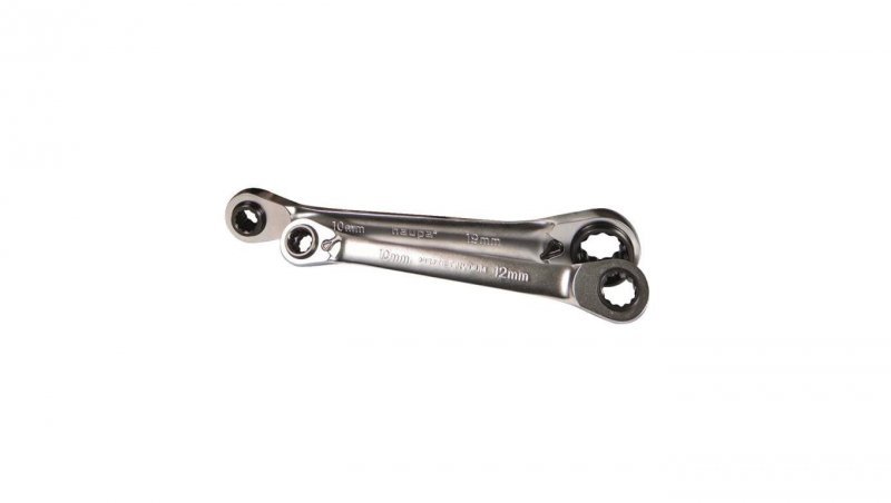Klucz oczkowy z grzechotką 4w1, 8x10 mm + 12x13 mm, 110780, Haupa
