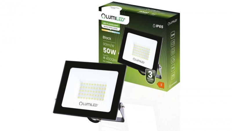 Naświetlacz LED ZUNA2 50W 4500lm 4000K IP65 Czarny LUMILED