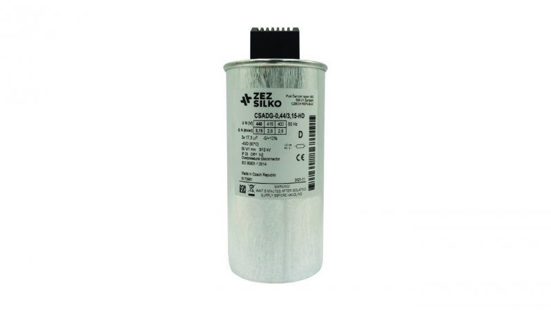 Kondensator 4kvar 440V Cn=3x21,92µF In=3x5,25A