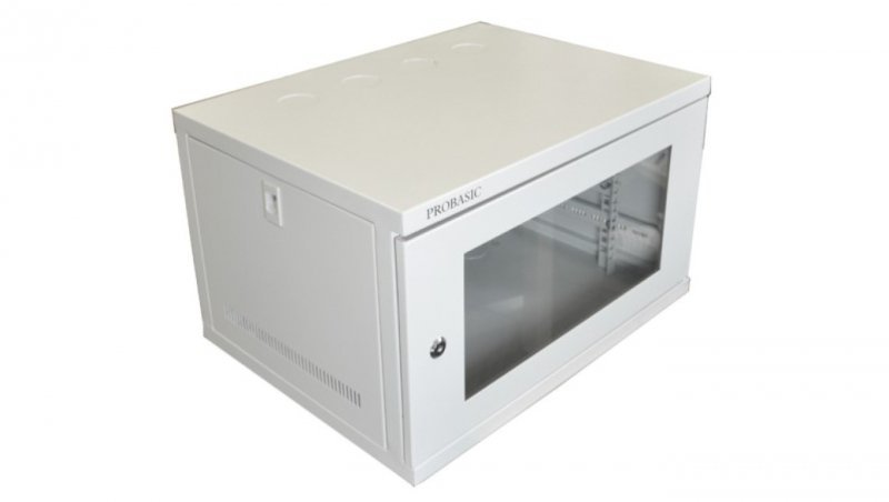 Szafa 19 wisząca ECO 6U 540x400 RAL7035 szkło