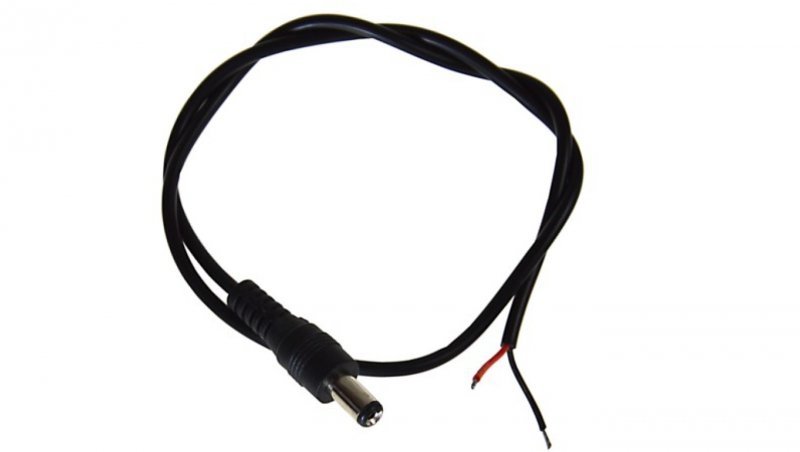 Wtyk DC 2,1/5,5 na kablu 45cm op/100