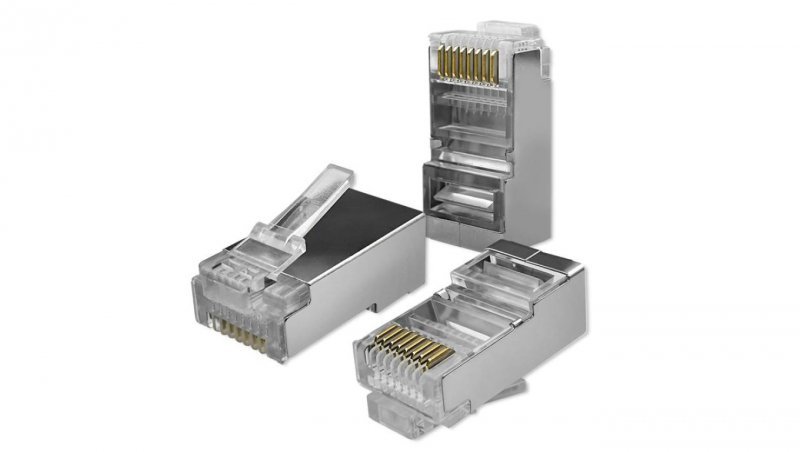 Qoltec Wtyk przelotowy złącze RJ45 CAT5e FTP Pass Through Pozłacane styki 100 sztuk