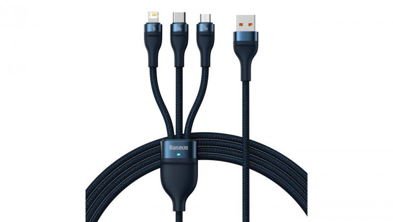 Baseus Flash Series Ⅱ kabel 3w1 do szybkiego ładowania USB-A do USB-C / Micro-USB / Lightning 66W 48