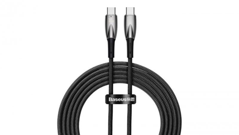 Baseus Glimmer Series kabel do szybkiego ładowania USB-C 480Mb/s PD 100W 2m czarny