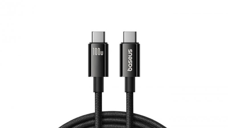 Kabel Baseus Tungsten Gold USB-C 3.2 / USB-C 3.2 100W 4K 60Hz 1.5m - czarny