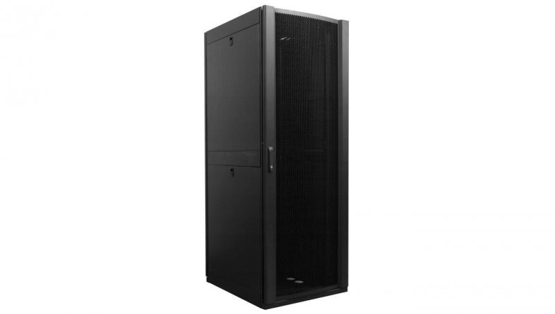 Szafa stojąca RACK 19 42U 750x800mm perforowana serwerowa czarna 1500kg NEKU + wyposażenie