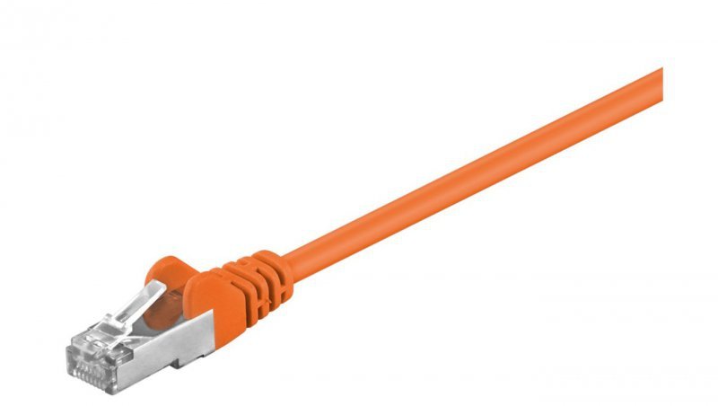 CAT 5e Kabel łączący, F/UTP, Pomarańczowy - Długość kabla 0.25 m