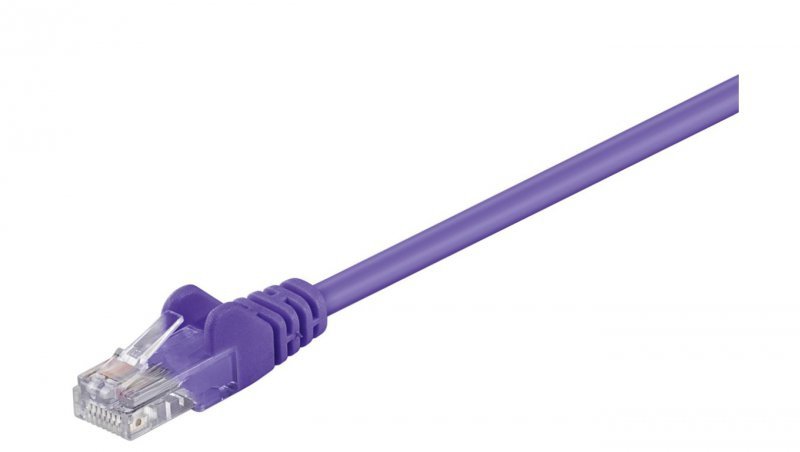 CAT 5e Kabel łączący, U/UTP, Fioletowy - Długość kabla 1.5 m