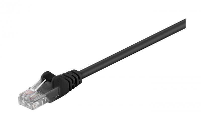 CAT 5e Kabel łączący, U/UTP, czarny - Długość kabla 20 m