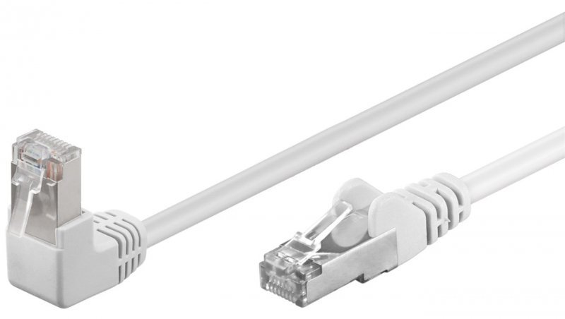 CAT 5eKabel łączący 1x 90 pod kątem,F/UTP, biały - Długość kabla 10 m
