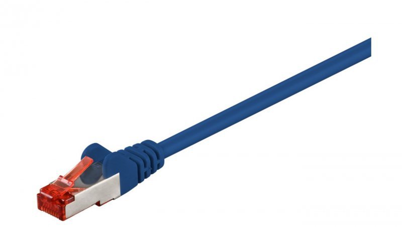 CAT 6 Kabel łączący, S/FTP (PiMF), Niebieski - Długość kabla 0.15 m