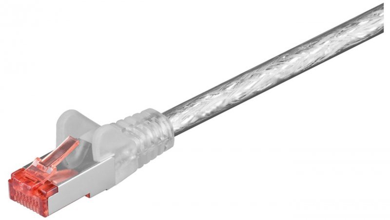CAT 6 Kabel łączący, S/FTP (PiMF), Przezroczysty - Długość kabla 0.15 m
