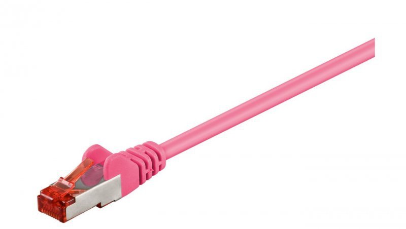 CAT 6 Kabel łączący, S/FTP (PiMF), Purpurowy - Długość kabla 0.25 m