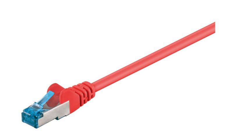CAT 6AKabel łączący, S/FTP (PiMF), Czerwony - Długość kabla 7.5 m