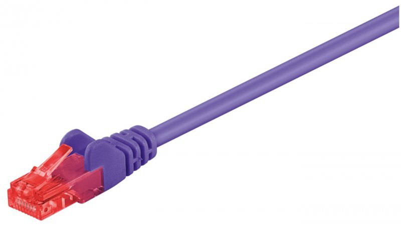 CAT 6Kabel łączący, U/UTP, Fioletowy - Długość kabla 1.5 m