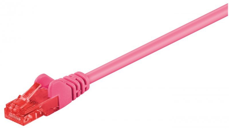 CAT 6Kabel łączący, U/UTP, Purpurowy - Długość kabla 1 m
